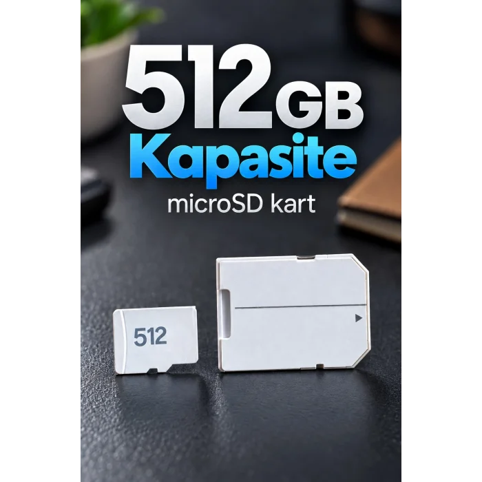 512 GB Bellek Kartı MicroSD ve SD Adaptör