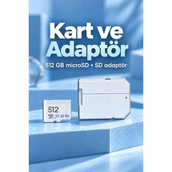 512 GB Bellek Kartı MicroSD ve SD Adaptör