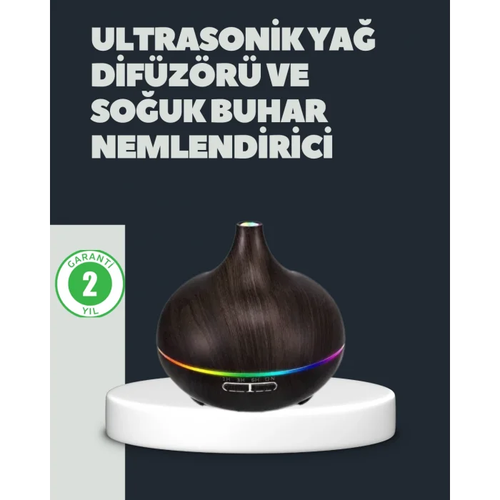 550ML Ultrasonik Hava Nemlendirici ve Aromaterapi Difüzörü