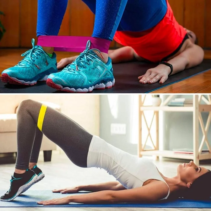 5li Egzersiz Direnç Bant Seti Pilates Crossfit Ekipmanları (5047)