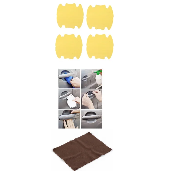 5li Set Araba Kapı Kolu Koruyucu Çizilme Önleyici Şeffaf Sticker Film Koruma Seti