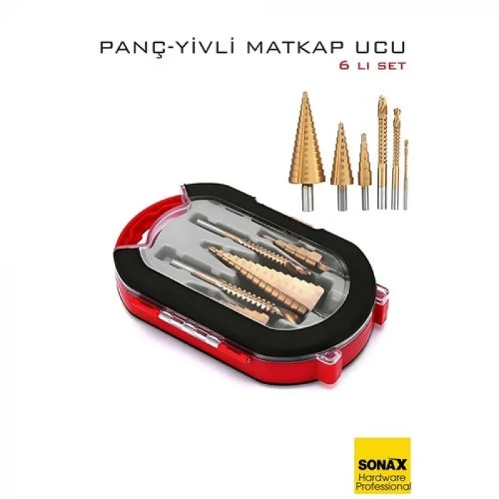 6lı Titanyum Kaplama Kademeli Panç Matkap Ucu Seti – Metal, Ahşap ve Plastik için