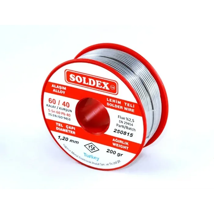 60-40 Lehim Teli 200 Gr 1,6 mm - Sn:60 / Pb:40