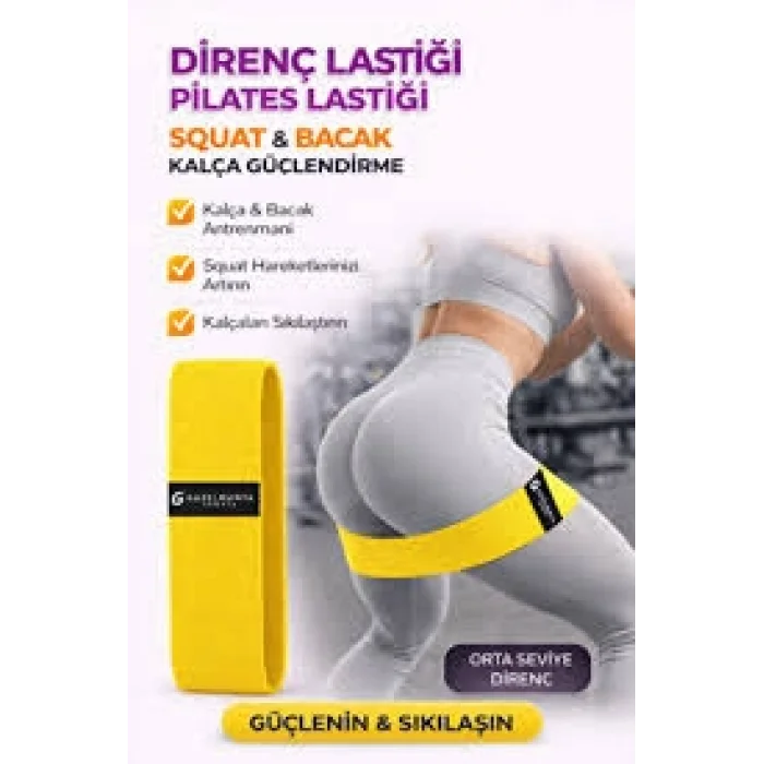 3 lü Pilates Bandı 1200 mm x 150 mm Egzersiz Direnç Lastiği (Uç Kısmı Açık) (0177)