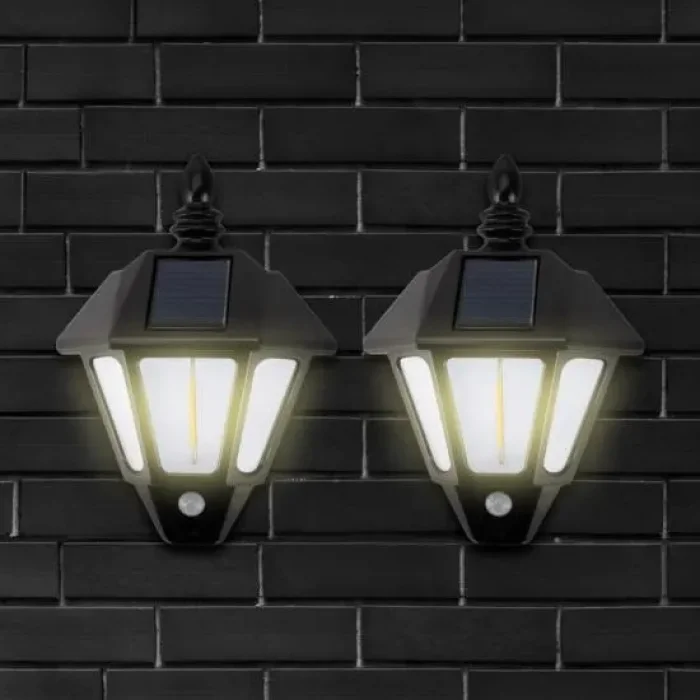 2 Adet  Güneş Enerjili Bahçe Led Ampul Hareket Sensörlü Bahçe Led 3 Modlu (0177)