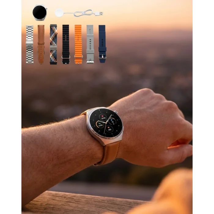 7 Kordonlu Akıllı Saat Bluetooth Arama Bildirim ve Spor Takip Özellikli