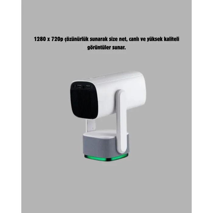 720p HD Projeksiyon Cihazı – Uzun Ömürlü Ampul, Canlı Renkler ve Evde Sinema Keyfi