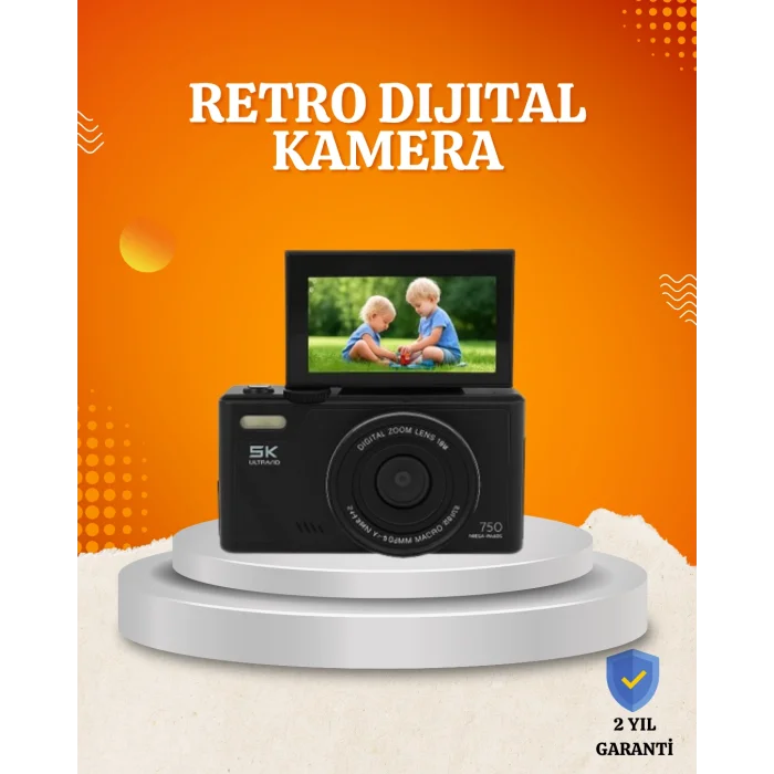 75MP 5K Video Destekli Dijital Kamera 18x Zoom Çok Eksenli Stabilizasyon