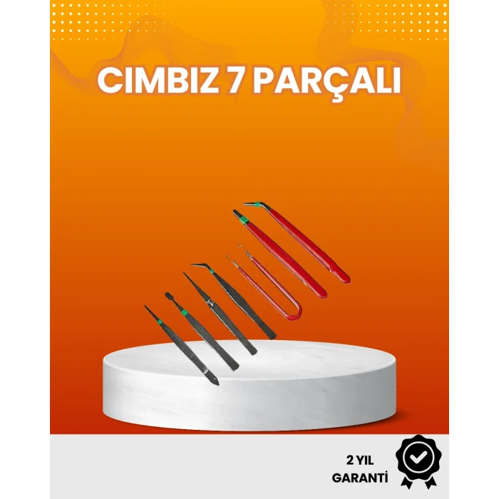 7’li Hassas Uçlu Cımbız Seti Antistatik ESD Kaplamalı Profesyonel