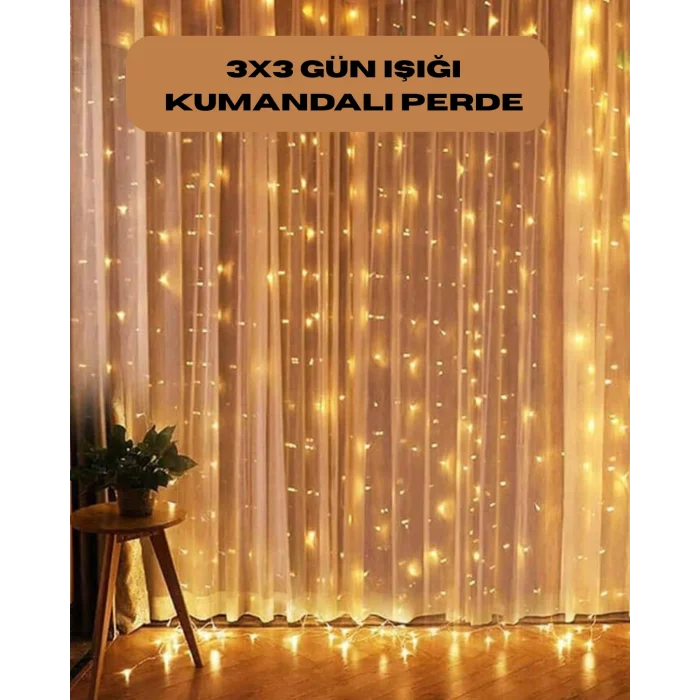 8 Fonksiyonlu Uzaktan Kumandalı Günışığı Perde Peri Led Dekoratif Işık