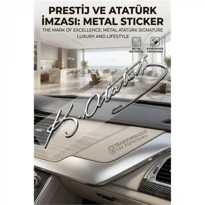 8.5 Cm Ultra-lüks 3d Metal Atatürk İmzası - Torpido Ve Gövde Logosu 424423