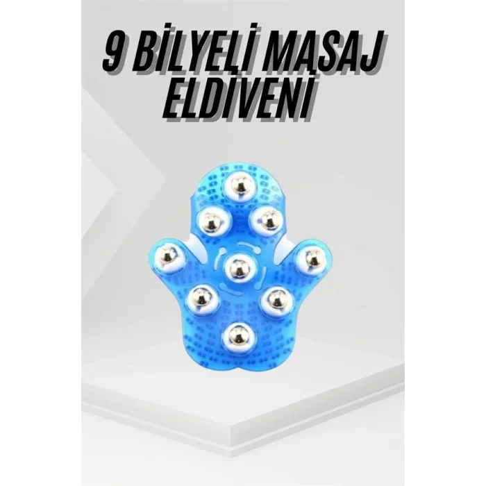 9 Bilyeli Masaj Eldiveni Tüm Vücut Masajına Uygun Kafa Masaj Aleti