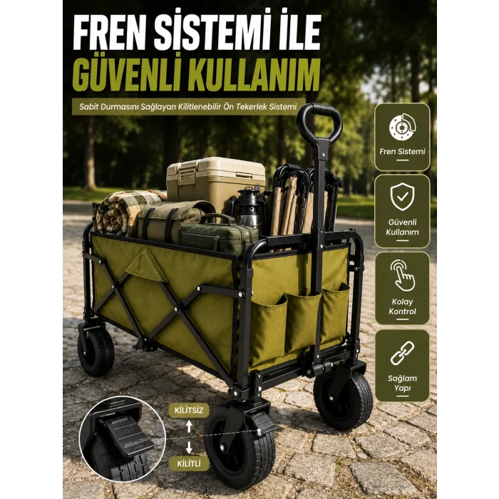 9 CM Kalın Tekerlekli Çok Amaçlı Katlanır Yük Taşıma Arabası