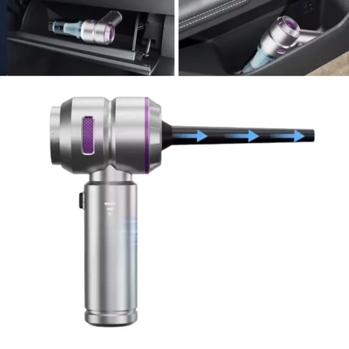 9 Farklı Uçlu Kablosuz Şarjlı Araç İçi Süpürge – Wireless Destekli, Güçlü Emiş, Taşınabilir Pratik Araç Temizleyici (5047)