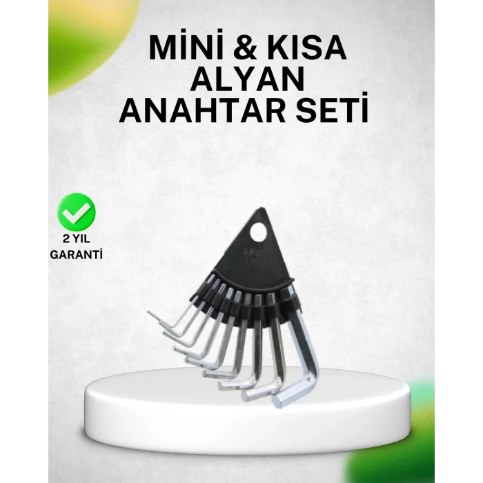 9 Parça Alyan Anahtar Seti Isıl İşlem Görmüş Dayanıklı Çelik