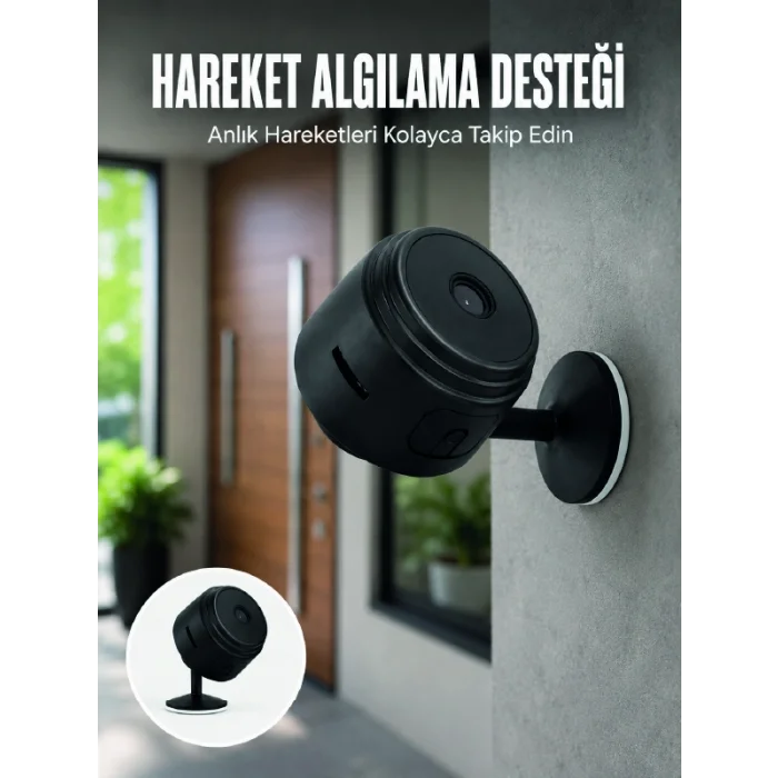 A9 HD Mini Güvenlik Kamerası Wi-Fi Bağlantılı Manyetik Tabanlı Ev ve Ofis Kamerası