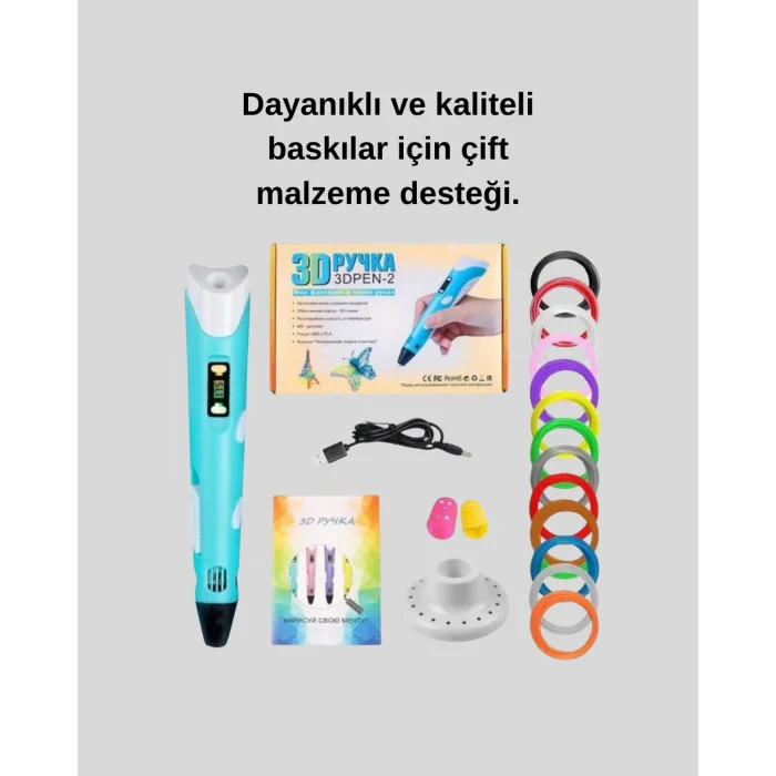 ABS ve PLA Filament Destekli 3D Yazıcı Kalem