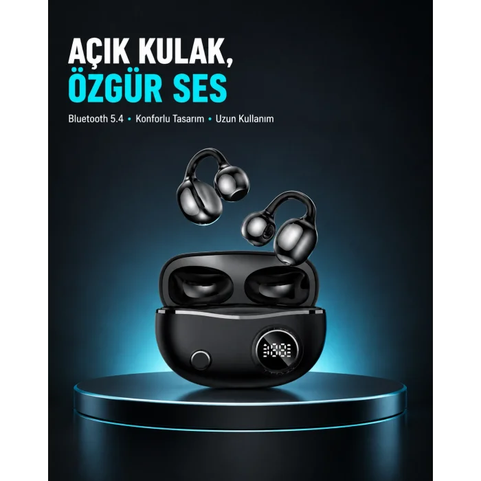 Açık Kulak Bluetooth Kulaklık 5.4 APTX Destekli Ergonomik Tasarım