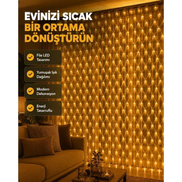 Ağ Şeklinde LED File Işık Dekoratif Ortam Aydınlatma Bahçe Balkon Süsü
