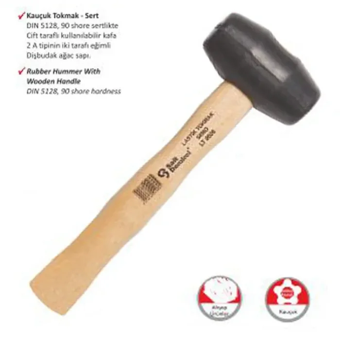 Ağaç Saplı Lastik Tokmak No:70
