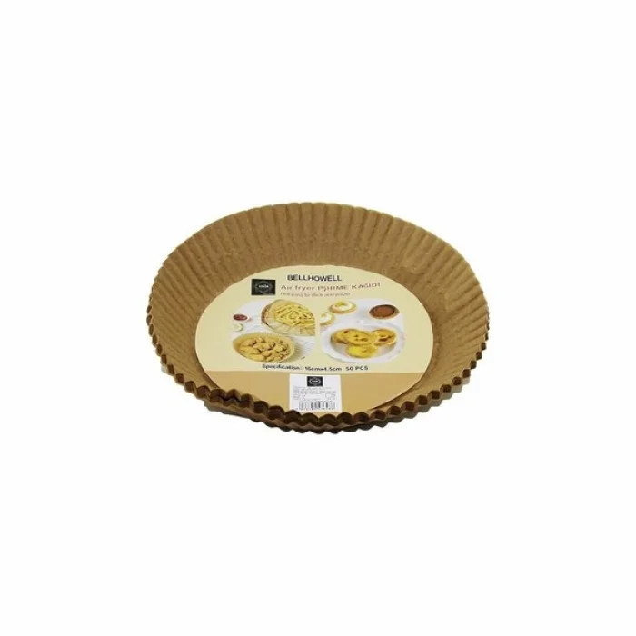 AİR FRYER 50 PCS YUVARLAK TABAN: 16CM KENAR: 5CM KAĞIT PİŞİRME KALIBI (5047)