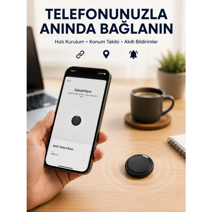 AirTag Akıllı Eşya Takip Cihazı İOS ve Android Uyumlu Uzun Pil Ömürlü