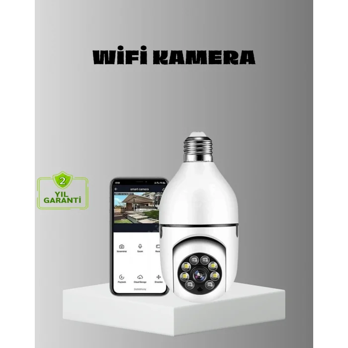 Akıllı Duy Kamera Gece Görüşlü ve Hareket Algılama Sensörlü