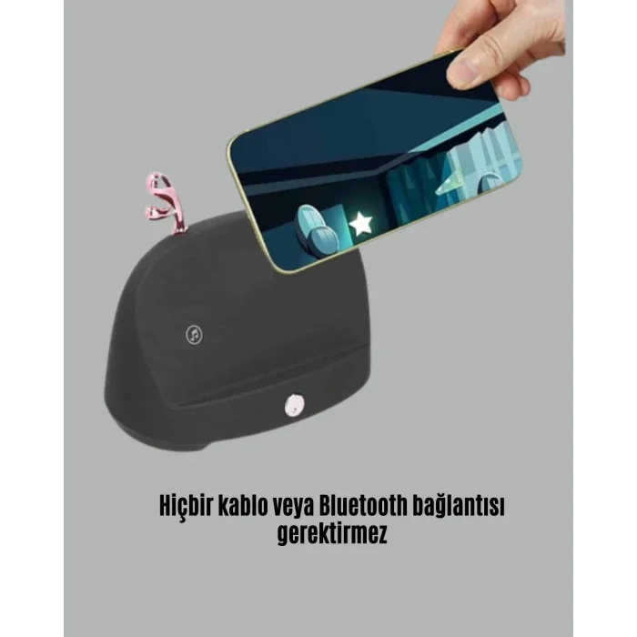 Akıllı Kablosuz Telefon Tutucu ve Stereo Hoparlör – Kolay Kullanım ve Yüksek Ses Kalitesi