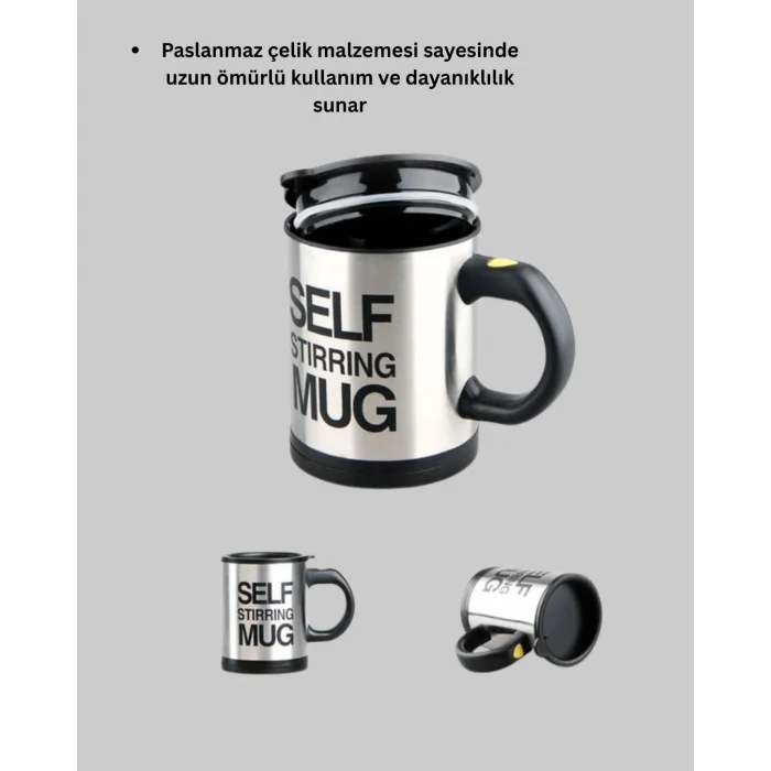 Akıllı Kendi Kendini Karıştıran Termal Kupa – Paslanmaz Çelik
