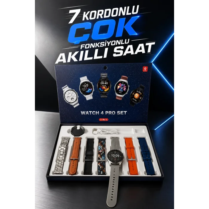 Akıllı Saat 7 Kordonlu Yeni Nesil Arama Cevaplayan Çok Fonksiyonlu