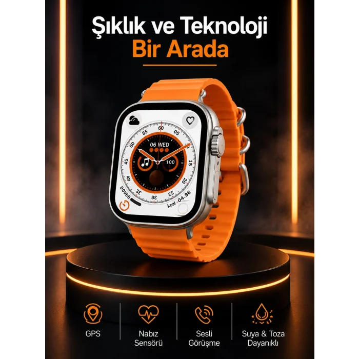 Akıllı Saat Android ve İOS Uyumlu 49 MM NFC Özelliği GPS Takibi Yeni Nesil