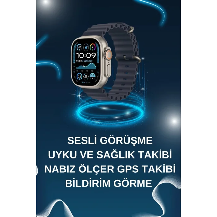 Akıllı Saat Bluetooth Bağlantılı NFC ve GPS Uyumlu Nabız Ölçer Sesli Görüşme