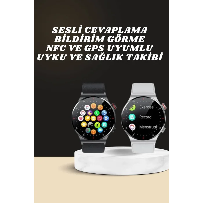 Akıllı Saat Çoklu Kordon Seçeneği Amoled Ekran Çok Fonksiyonlu Bluetooth Bağlantılı Yeni Nesil