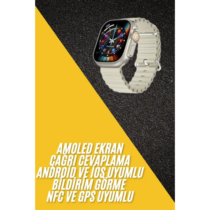 Akıllı Saat Kol Saati Android ve İOS Uyumlu Nabız Ölçer Sesli Asistan Yeni Nesil
