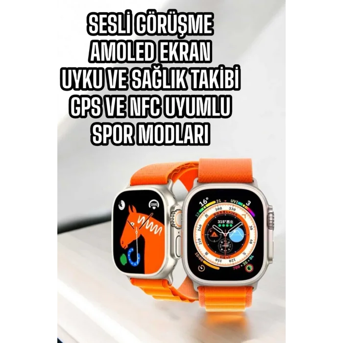 Akıllı Saat NFC ve GPS Uyumlu Uyku ve Sağlık Takibi Sesli Görüşme