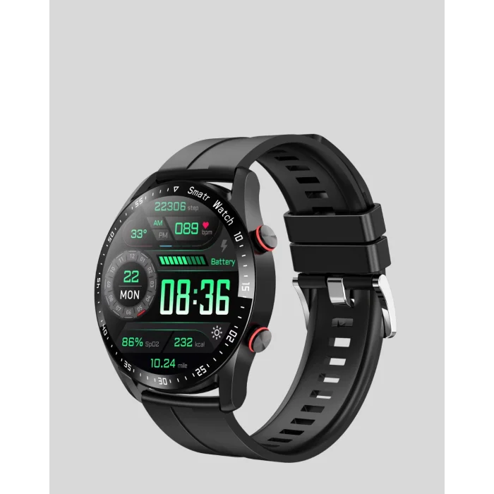 Akıllı Saat Titanyum Kasa Yuvarlak Ekran Alarm Uyku ve Sağlık Takibi Titreşimli