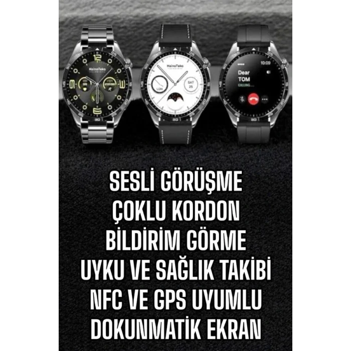 Akıllı Saat Titreşimli Amoled Ekran Uyku ve Sağlık Takibi Sesli Görüşme