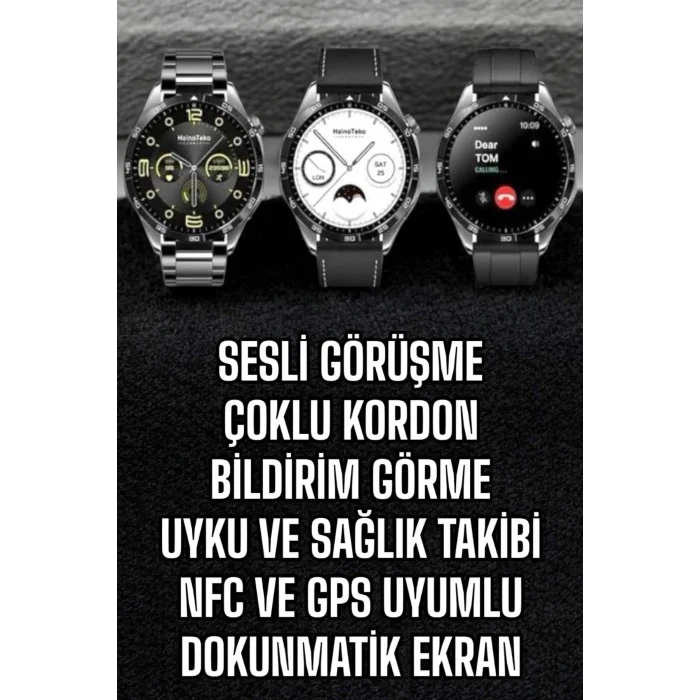 Akıllı Saat Titreşimli Pusula Nabız ve Tansiyon Ölçer NFC Uyumlu