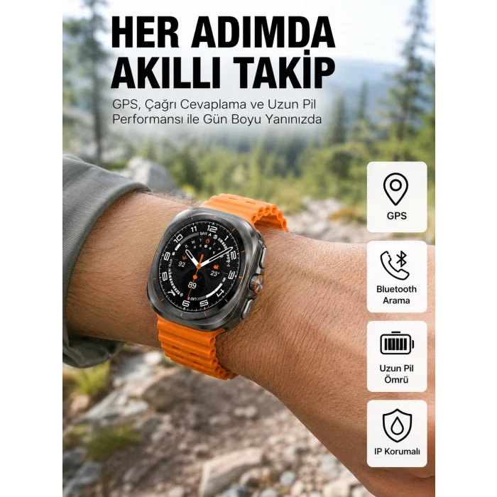 Akıllı Saat Unısex Zarif Görünümlü Titanyum Kasa Amoled Ekran Müzik Dinleme