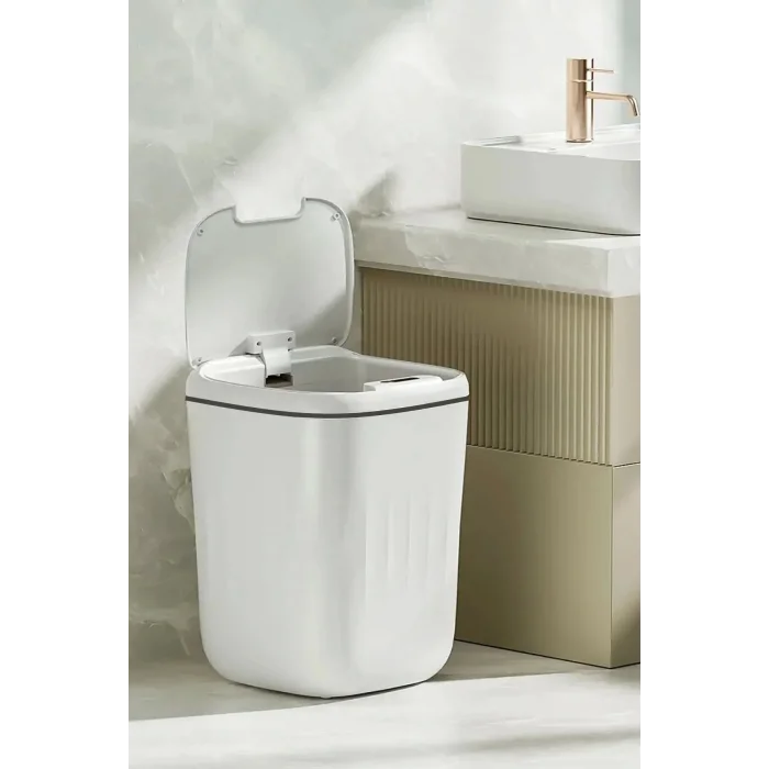 Akıllı Sensörlü Çöp Kovası 20l - Uv Işık Antibakteriyel & Koku Geçirmez Otomatik Mutfak Ofis Banyo Kovası