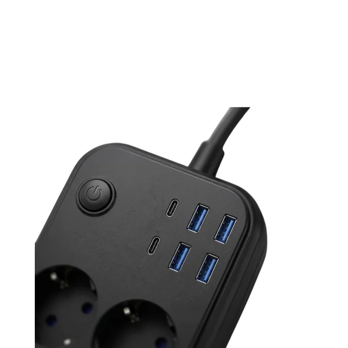 Akım Korumalı Çoklu Priz 4 USB 2 Type C 4 Priz Güvenli ve Hızlı Şarj