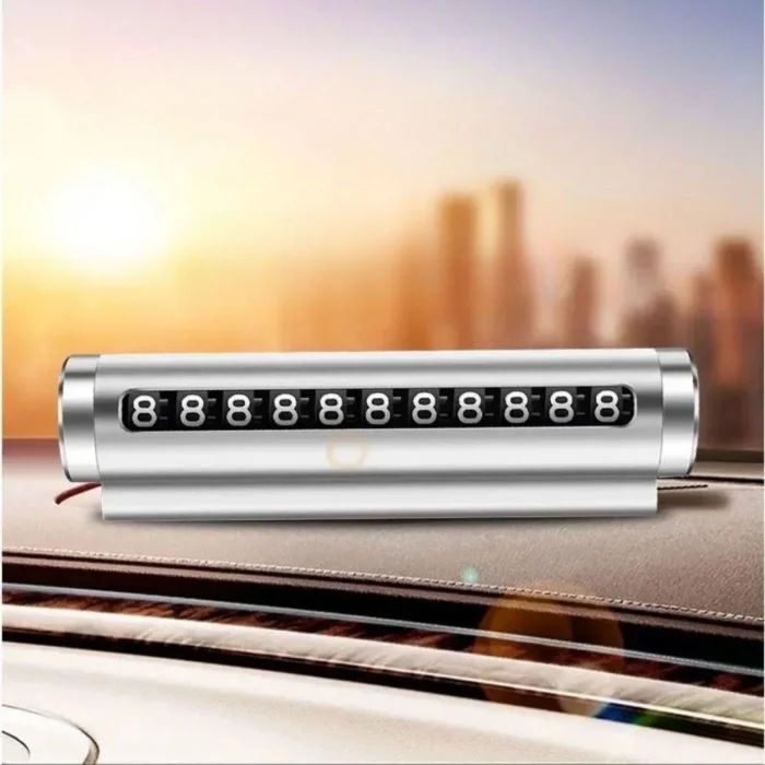 Alüminyum Kasa Gri Renk Çevirmeli Araç Içi Telefon Numaratörü Park Oto Numaratörü (5047)