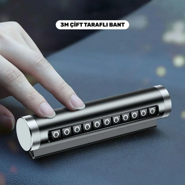 Alüminyum Kasa Siyah Renk Çevirmeli Araç Içi Telefon Numaratörü Park Oto Numaratörü (5047)