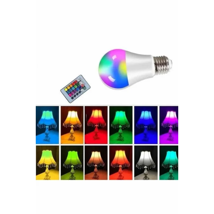 Ambiyans Aydınlatma RGB Led Lamba Kumandalı Renk Değiştirebilen