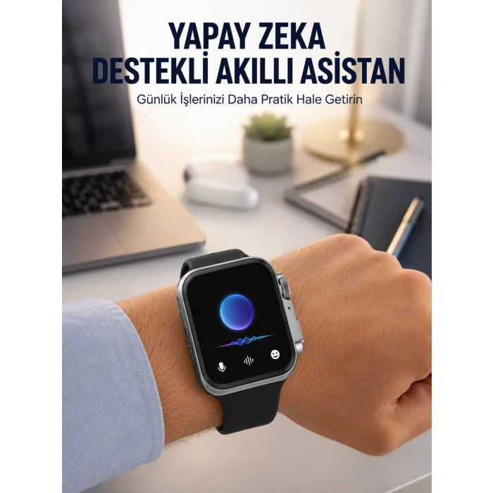 AMOLED Ekranlı Akıllı Saat Sesli Görüşme GPS Nabız ve Uyku Takibi Yeni Nesil
