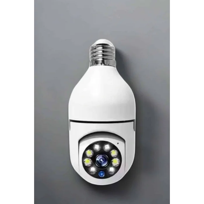 Ampul Görünümlü Güvenlik Kamerası Duylu Wifi Kamerası Dönebilen