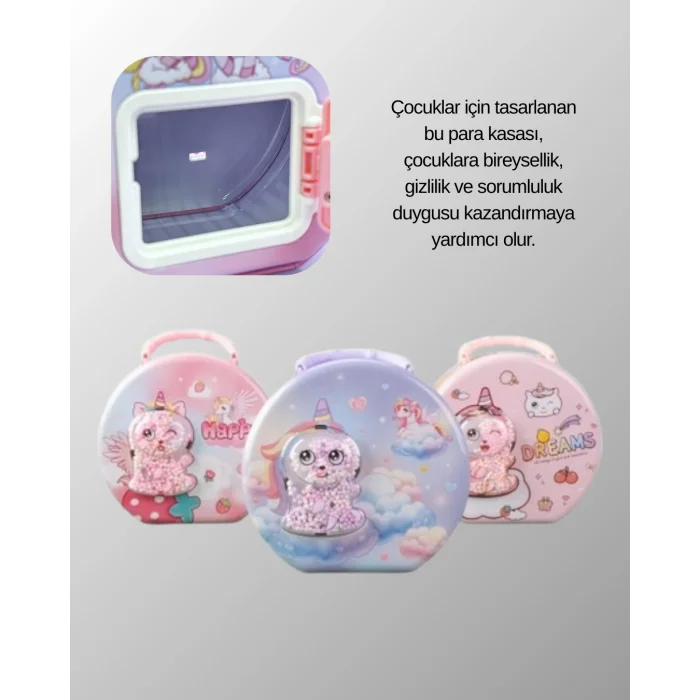 Anahtarlı Çocuk Para Kasası Eğitici ve Dekoratif Tasarım