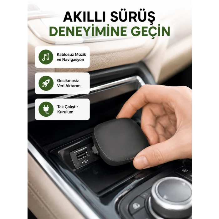 Android Auto Kablosuz Bağlantı Adaptörü 5.8GHz Hızlı WiFi ve Kompakt Tasarımlı Yeni Nesil