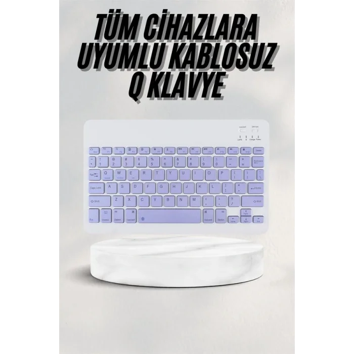 Android ve İOS Uyumlu Bluetooth Kablosuz Türkçe Q Klavye Renkli