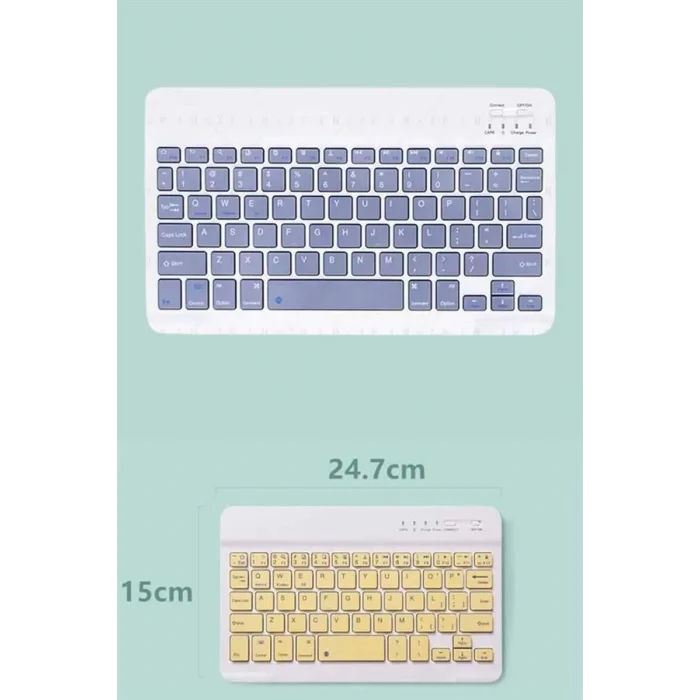 Android ve İOS Uyumlu Bluetooth Kablosuz Türkçe Q Klavye Renkli